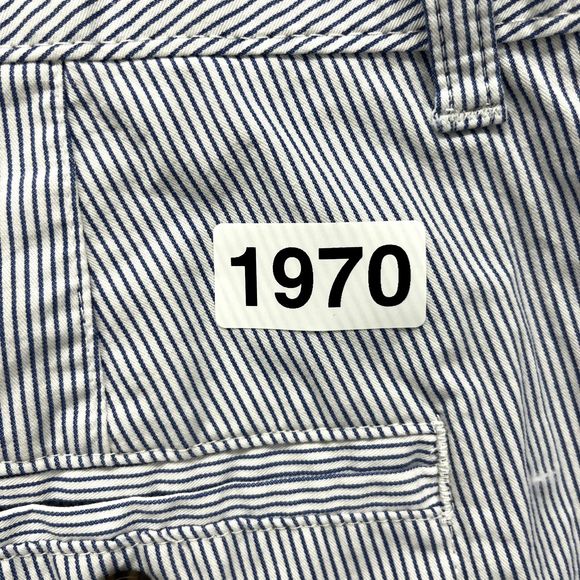 M&S‎ shorts womens 18 blue white stripe Chino cotton blend - Picture 15 of 15